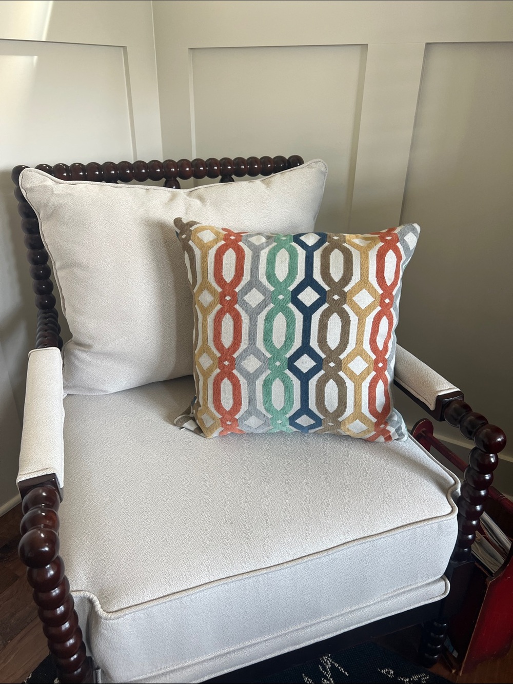 20”x 20” Large Multicolor Geometric Accent Pillow - Home Accents